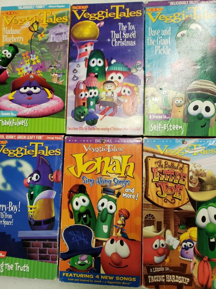 Veggie Tales Movies, 6 VHS Tapes