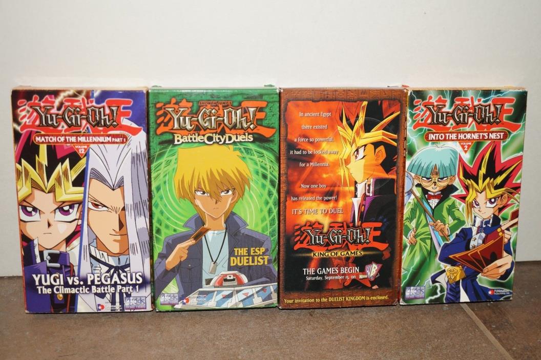 (Lot of 4) Yu-Gi-Oh! VHS Tapes: Promo Video, Match of Millennium, ESP Duelist
