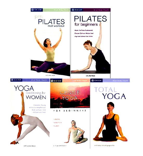 LOT of 5 Yoga Pilates Women VHS Tapes 4 NEW Packages Fitness Exercises EXCELLENT