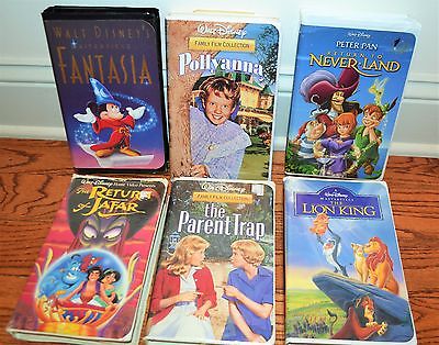 Lot of 6 Disney Classic VHS videos/movies. GUC!