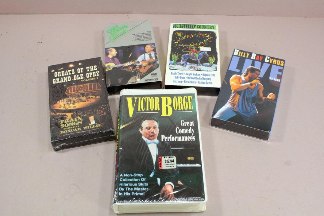 Lot of 5 VHS Movie Tapes  Mixed Music  Sealed