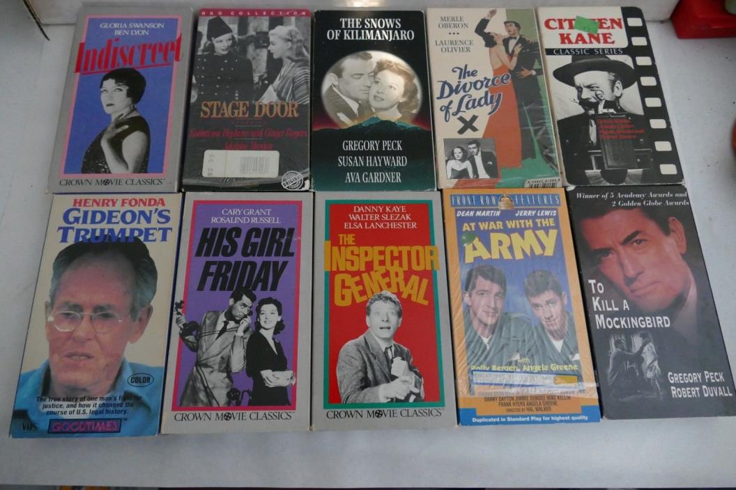 Lot 14 VHS Older/Classic Movies Citizen Kane It's A Wonder Life etc