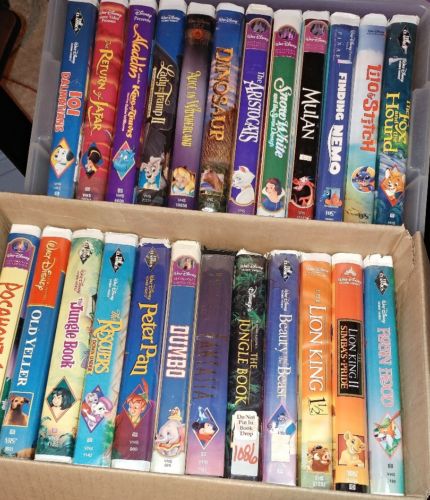 Lot of 25 Disney VHS Tapes Movies Black Diamond Classic Clamshell Masterpiece