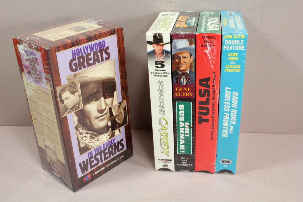 Lot of 7 VHS Movie Tapes  Classic Westerns  Sealed