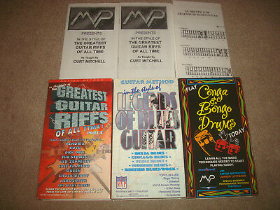 Guitar Method in the style of Legends of Blues Greatest Riffs Bongo Drum VHS LOT
