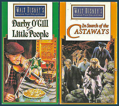 Walt Disney's Studio Film VHS pair: Darby O'Gill & Little People Castaway Search