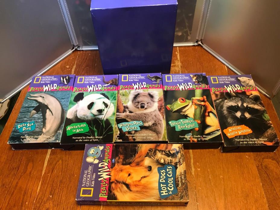 National Geographic Society Really Wild Animals VHS LOT of 6 - Used - Good