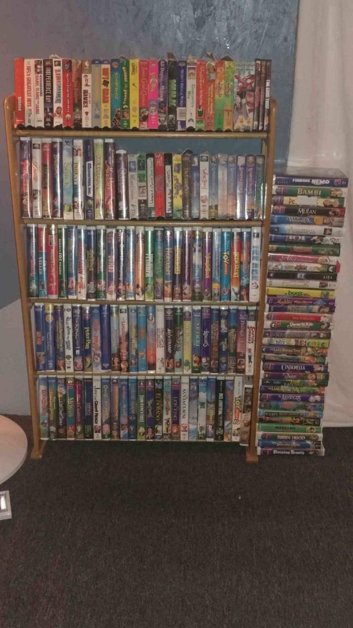 Lot of 175 VHS Kids Movies Including Disney