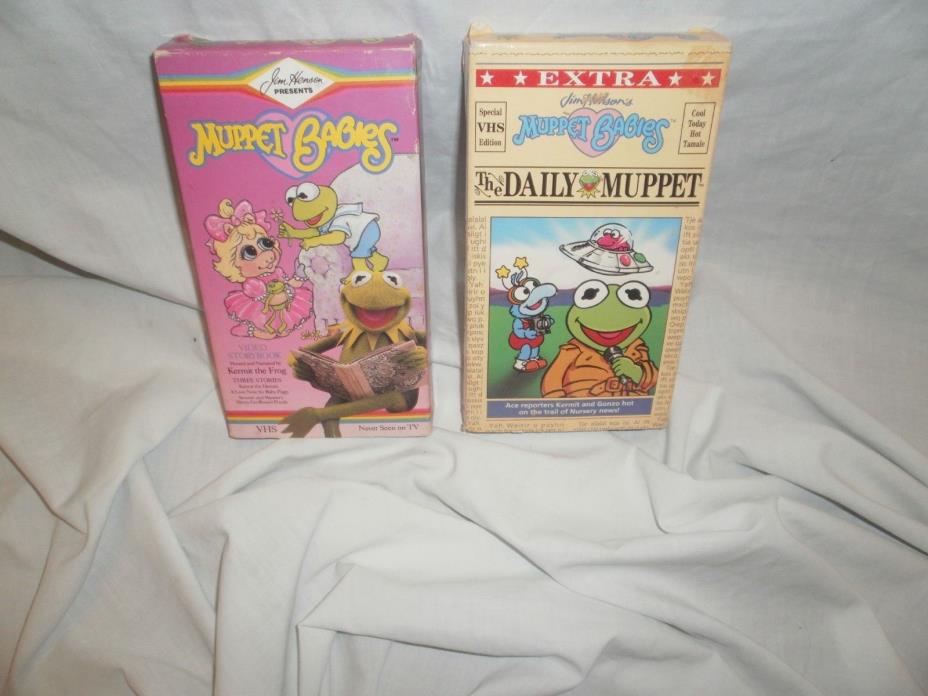 2 Muppet Babies VHS lot. The Daily Muppet, Video StoryBook