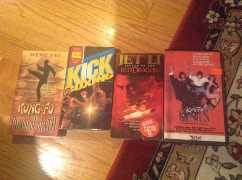 Lot of 4 Martial Arts Movies VHS Video Collection Kung-Fu 1 Jet Li