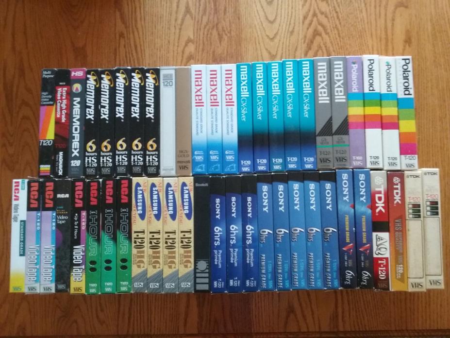 51 VHS Tapes Lot Home Recorded Sold As Blanks