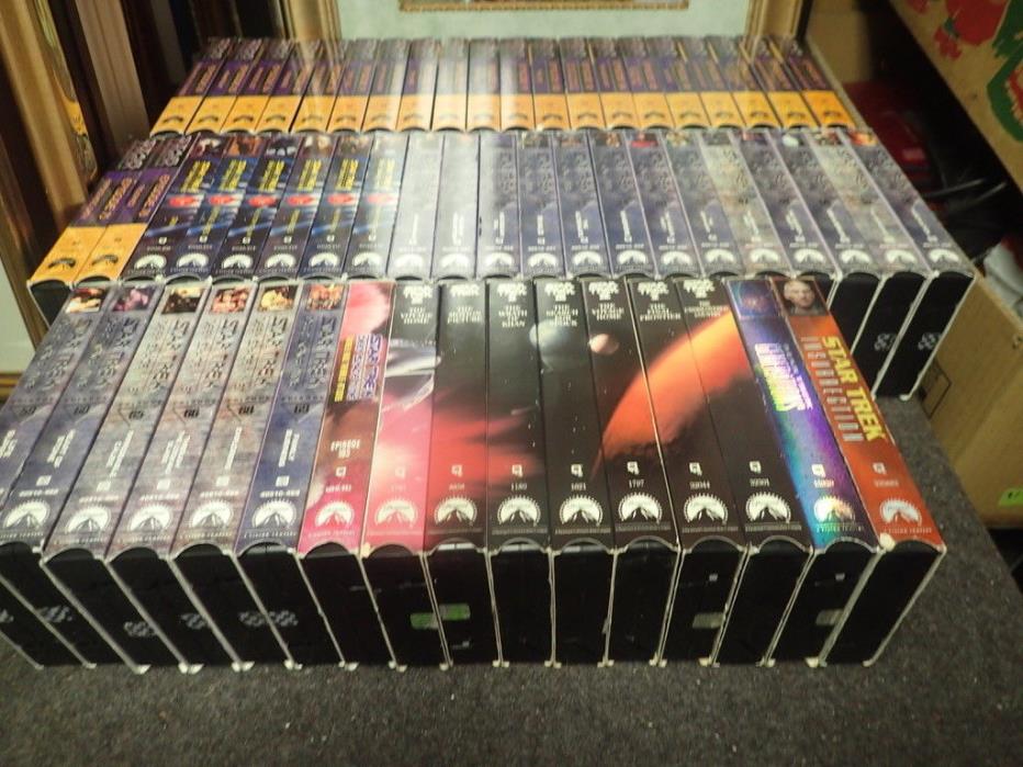 Big Lot of 57 Star Trek Movies and Deep Space 9 VHS Tapes some are hard to find