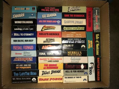 VHS 1950’s  - 90’s Awsome War Arny Soldiers Battle Movie Lot Of 42 Tapes