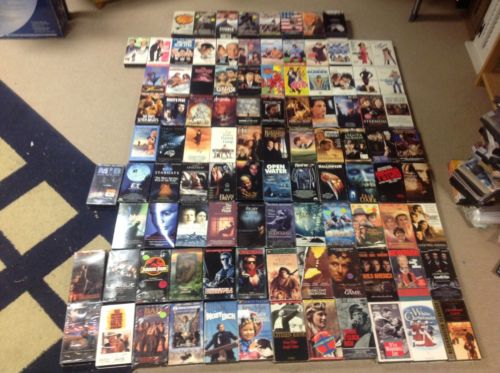 LOT OF 100 VHS ACTION, COMEDY, DRAMA, SCI-FI, HORROR, ROMANCE, DRAMA MOVIES