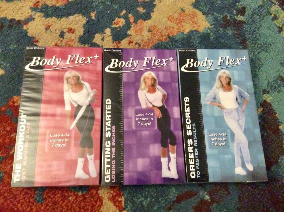 GREER CHILDERS Body Flex+ 3 VHS Lot NEW/SEALED Workout Fitness Exercise