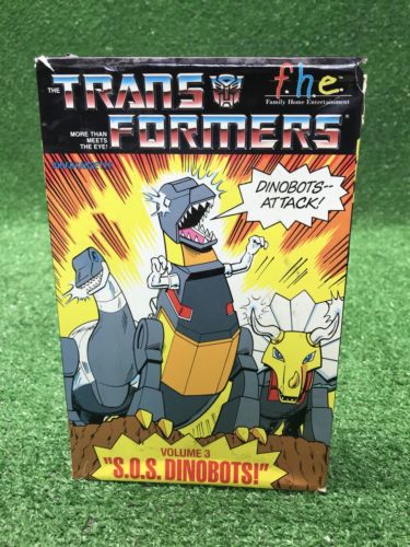 VHS Transformers 1980s Vol. 3 SOS Dinobots Episode Tape Fast Free Shipping.