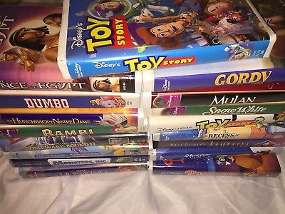 Lot of 17 Disney VHS Tapes Movies Toy Story Lion King Snow White Christmas