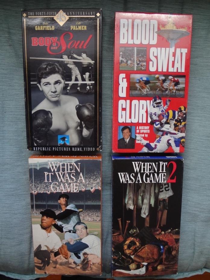 LOT 4 VHS SPORTS MOVIES HBO When It Was a Game 1 2 Blood Sweat Glory Body & Soul