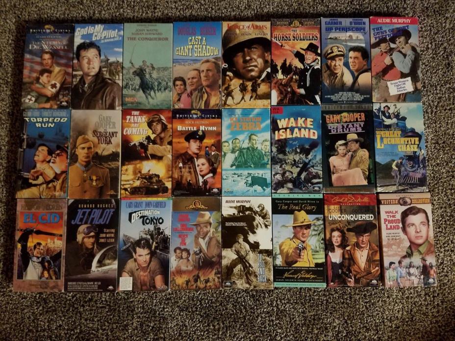 Lot of 77 VHS - from the 40's, 50's, 60's, & 70's some hard to find titles