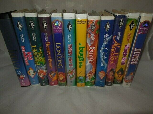 Lot of 12 Disney VHS Tapes Movies Black Diamond Classic Clamshell Masterpiece