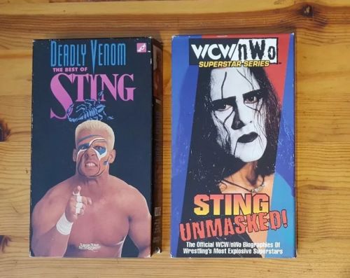 Lot of 2 WCW Wrestling Sting VHS Tapes Deadly Venom Unmasked OOP