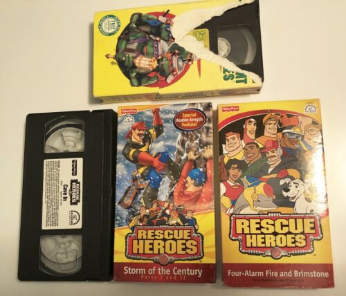 4 VHS Tapes Rescue Heroes - Cave In ~ Storm of the Century Four-Alarm Fire +more