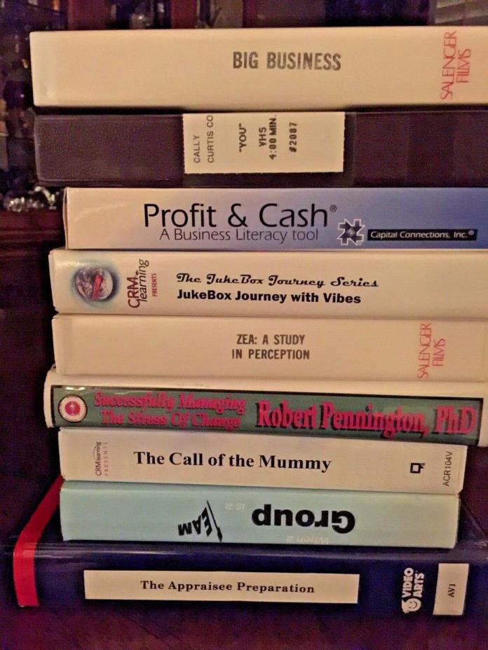 Lot of 9 Management & Business VHS Video Tapes Stress, Service, Teams, Meetings.