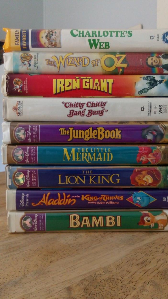 (9) Disney and other children's classic VHS Tapes lot