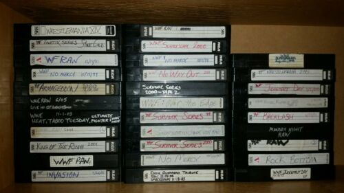 Lot of 31 Vintage Pro Wrestling WWF WWE PPV VHS VCR Recorded off TV Tapes