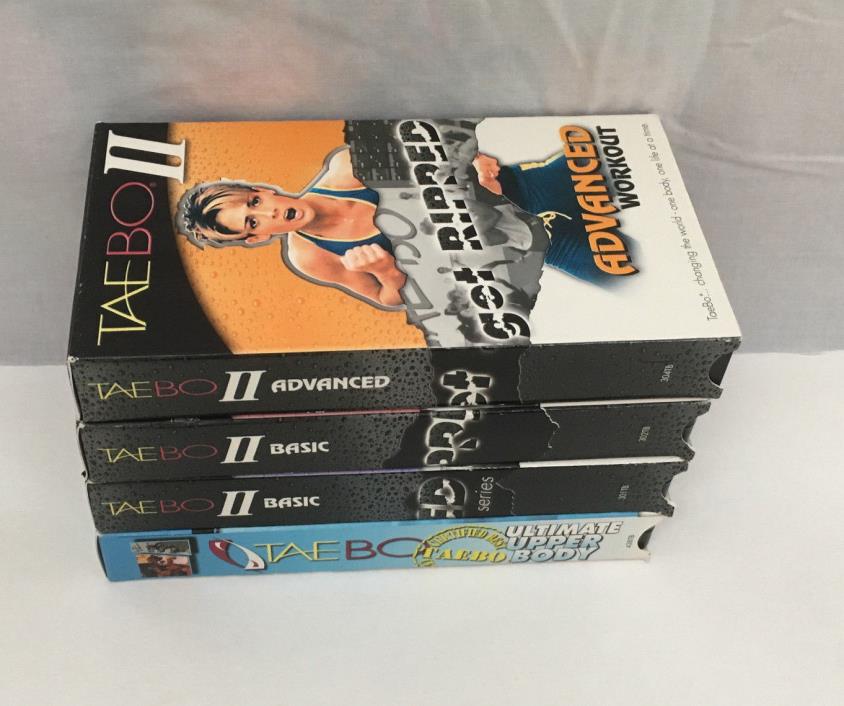 vhs 4 exercise tape lot Taebo II basic and  advanced workout ulimate upper body