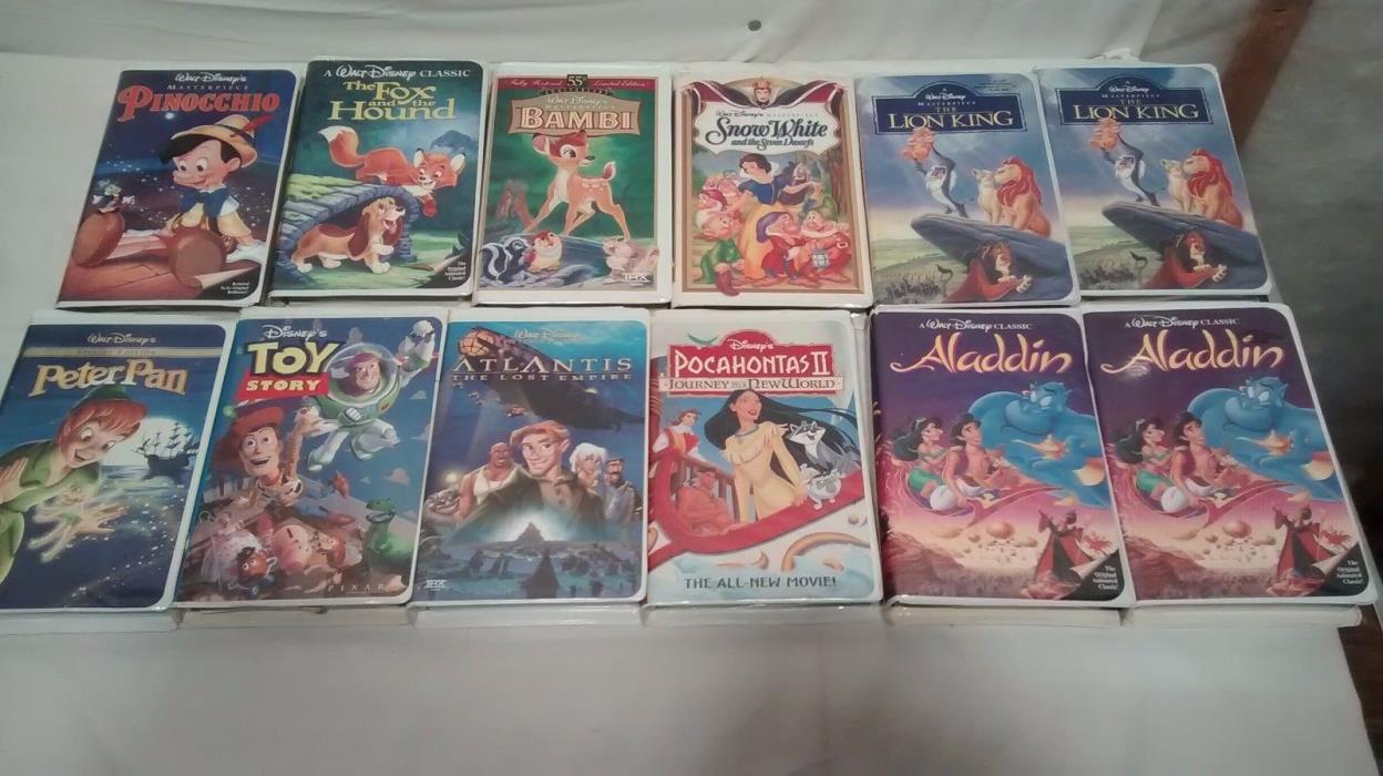 LOT OF 12 WALT DISNEY VHS MOVIES USED GREAT CONDITION