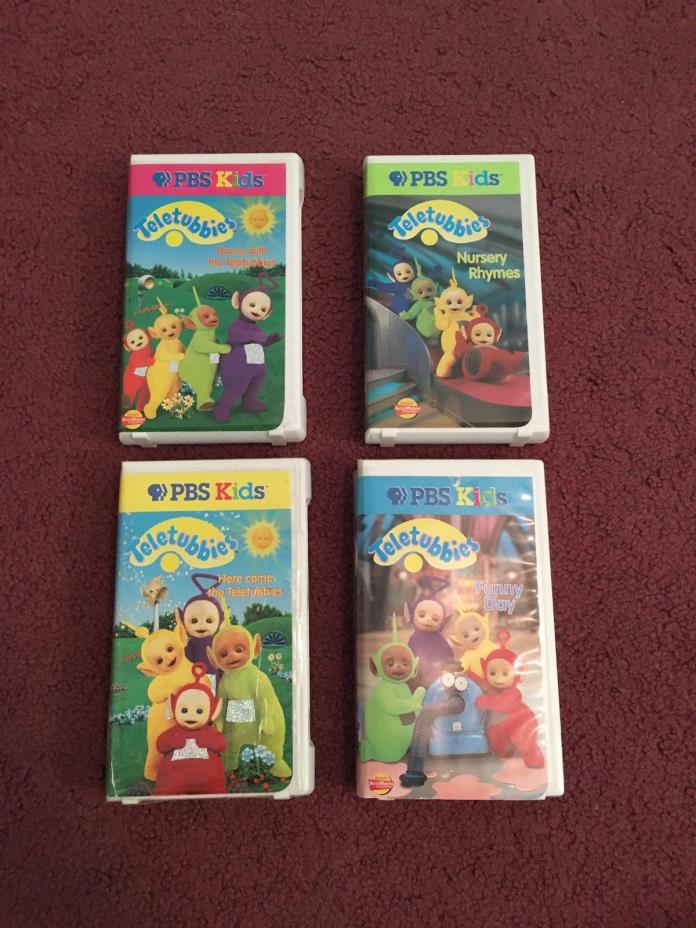 Lot of 4 Teletubbies VHS Videos VGC Incl Nursery Rhymes, Funny Day, others