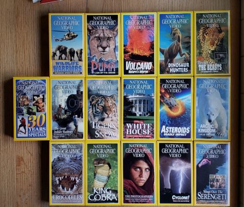 Lot of 16 Vestron Video National Geographic VHS Tapes OOP 1990's Documentary