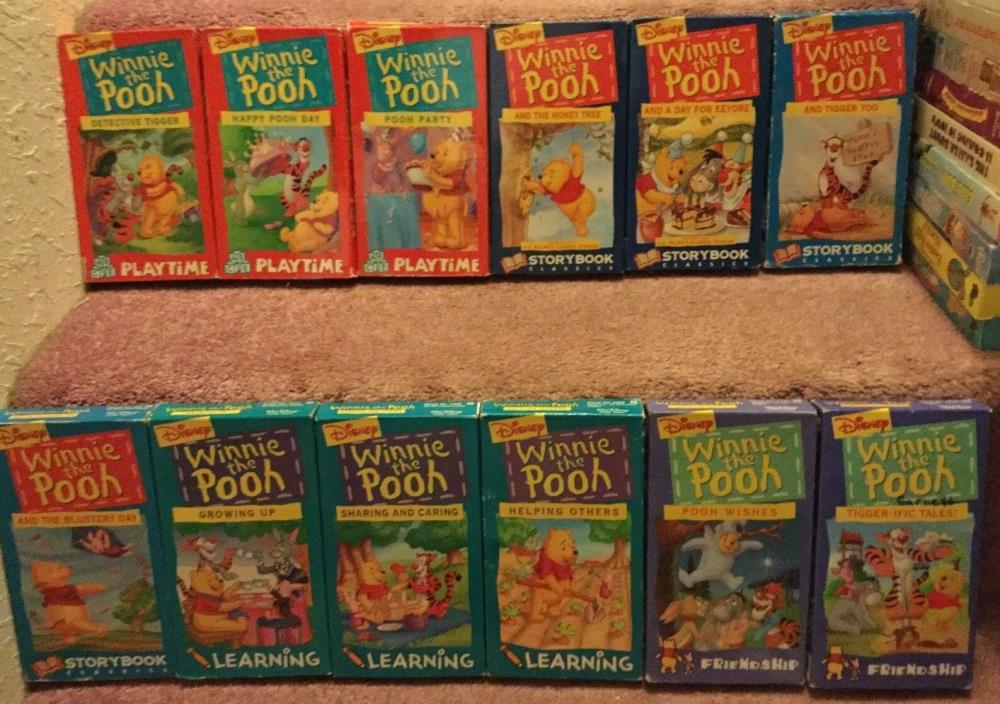 15 Disney Winnie The Pooh VHS Tapes Lot Cowboy Working Together Detective Tigger