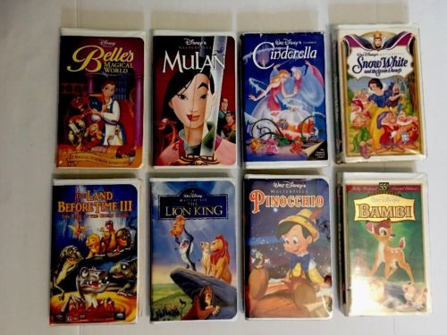 Lot of 8 Disney Classics VHS Movies~ Free Ship Snow White Cinderella~Bambi