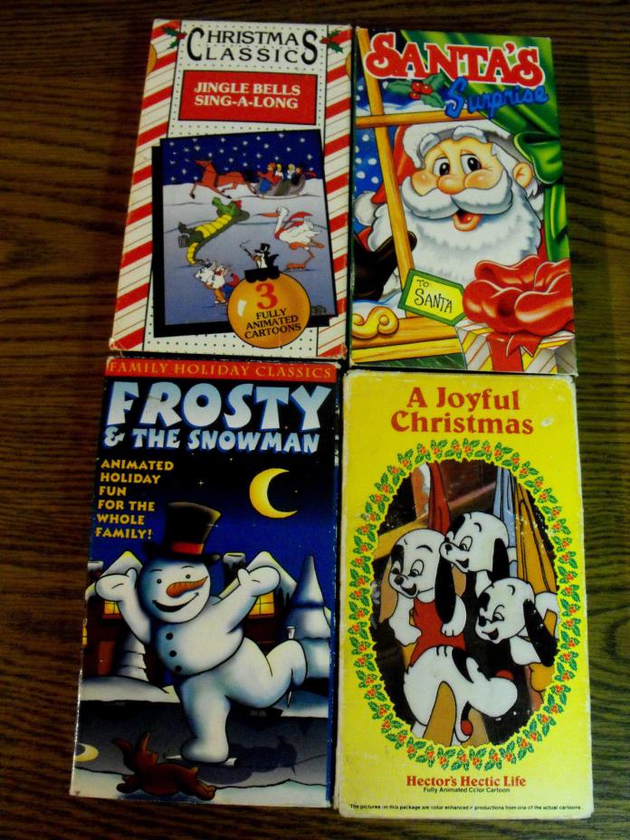 LOT OF FOUR CHRISTMAS MOVIES (VHS-LIKE NEW-COLOR AND BLACK AND WHITE-FULL SCREEN