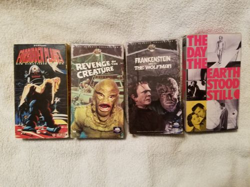 Vintage 4-VHS Cassette Classic SFI-FI Movies