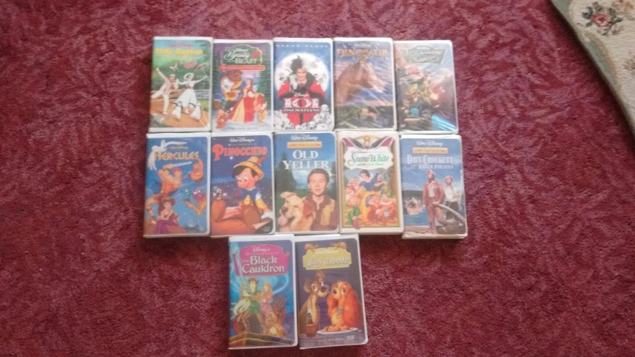 Lot of 17 Disney vhs-  mix of animated and live action