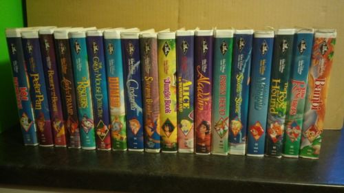 Lot of all 18 Black Diamond Walt Disney Home Video Movies VHS Tapes Classics