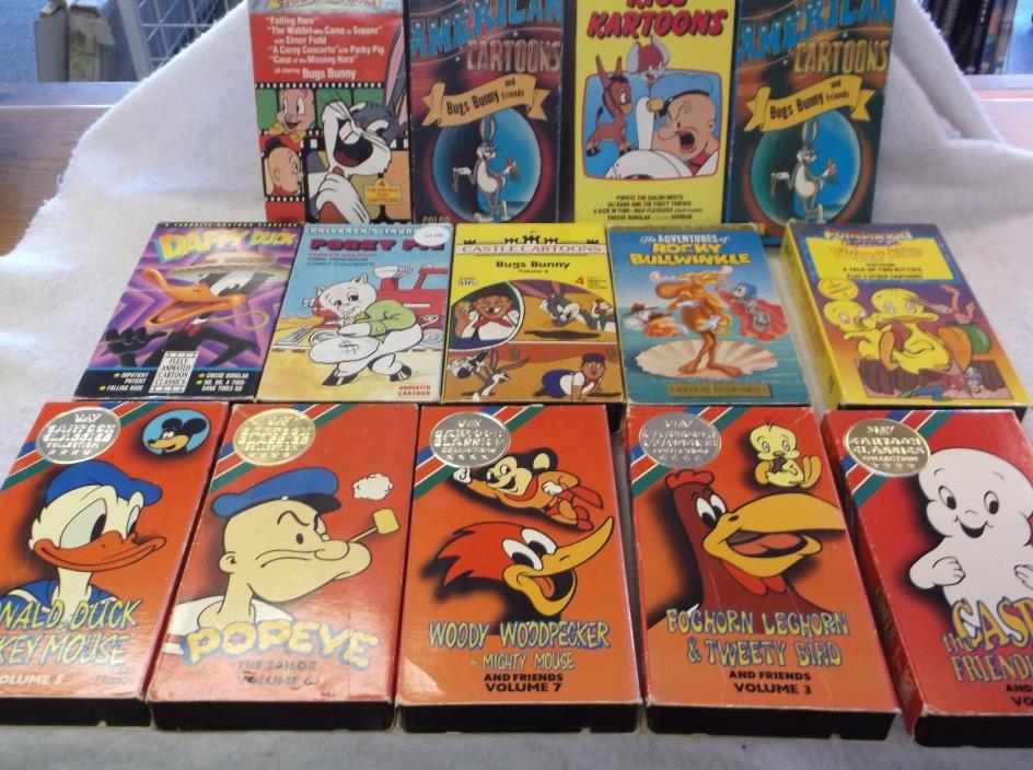 Lot of 14 Cartoon Classic VHS Tapes 1010