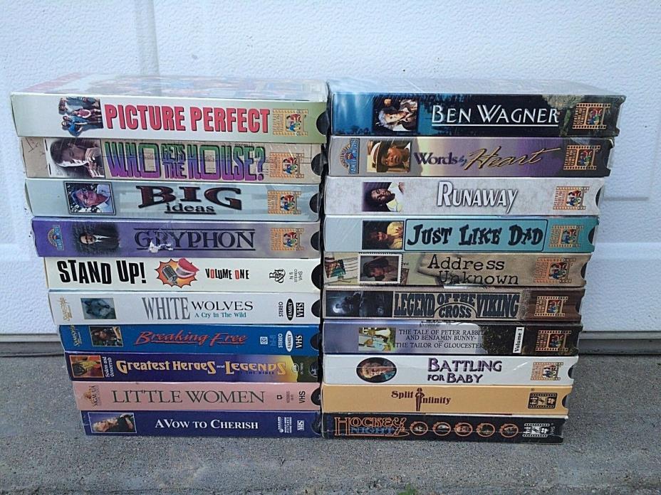 VHS Movie Lot Feature Films For Family New Sealed 20 Lot Video Cassette Tapes