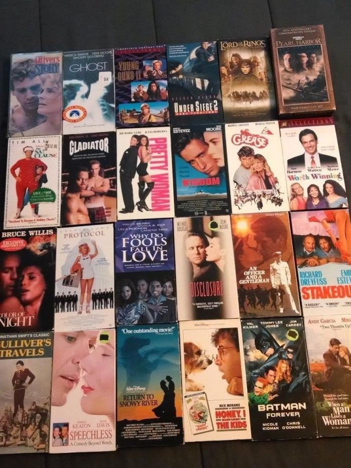 Lot of 24 Assorted VHS Movies