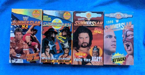 SUMMERSLAM 1993-1996 4 VHS Tape Lot WWF Pro Wrestling Coliseum Video
