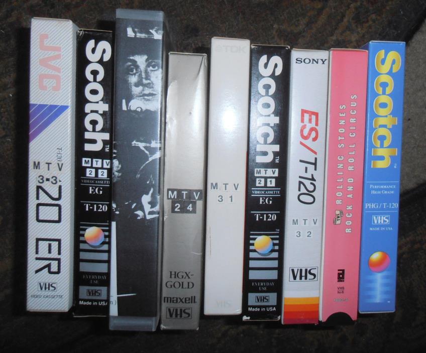 SOLD AS BLANKS MUSIC LOT OF 9 VHS TAPES FROM 60's 70's BEATLES STONES