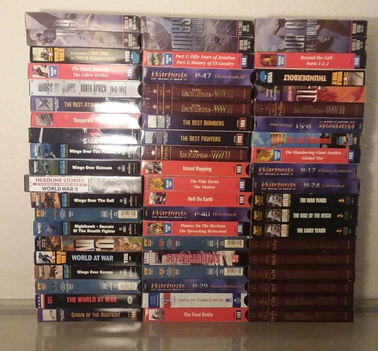 VHS Wholesale Lot 60 videos War WW2 Military Army Action collection Combat