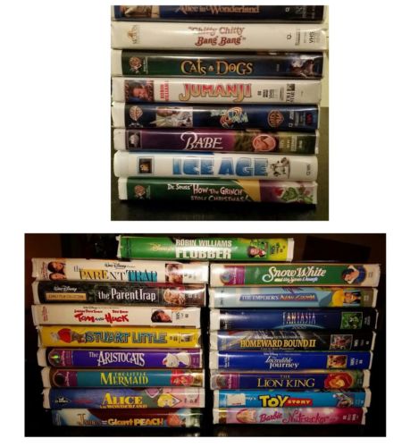 Lot of 26 VHS Kids Movies Including 16 Disney