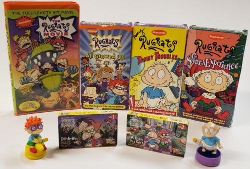 Rugrats Lot VHS Audio Cassette's & Toys !! Nickelodeon KLaSKY CSUPO Inc.