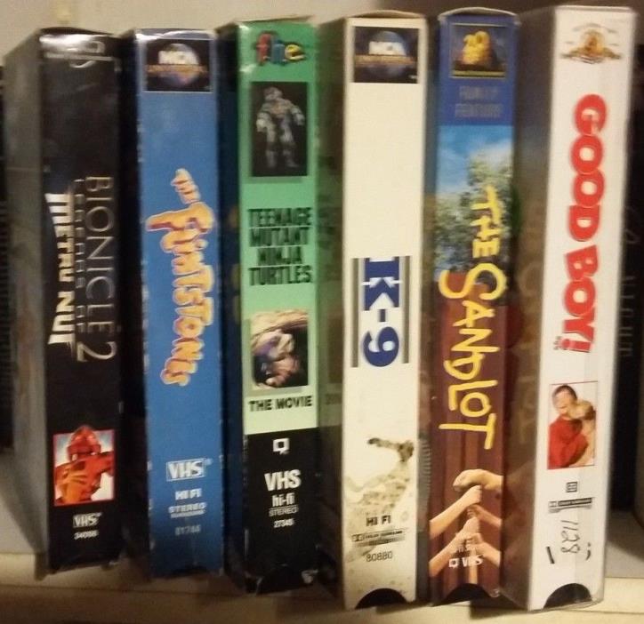 6 VHS Lot  Bionicle 2 Flintstones Teenage Mutant Ninja Turtles, K-9 +2 more