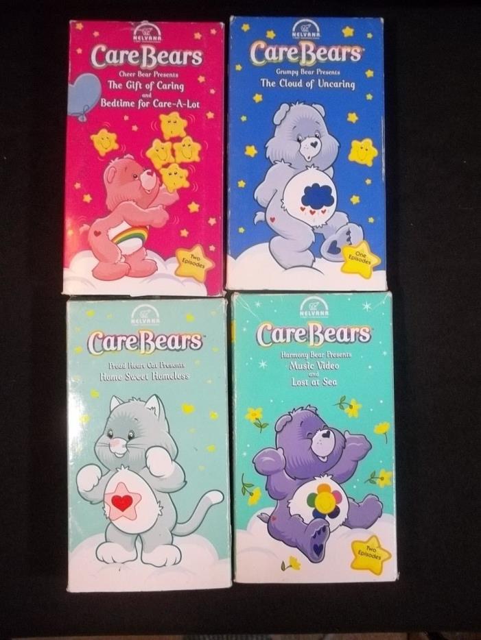 Care Bears VHS Tapes Lot of 4 Harmony Grumpy Proud Heart Cheer Bear