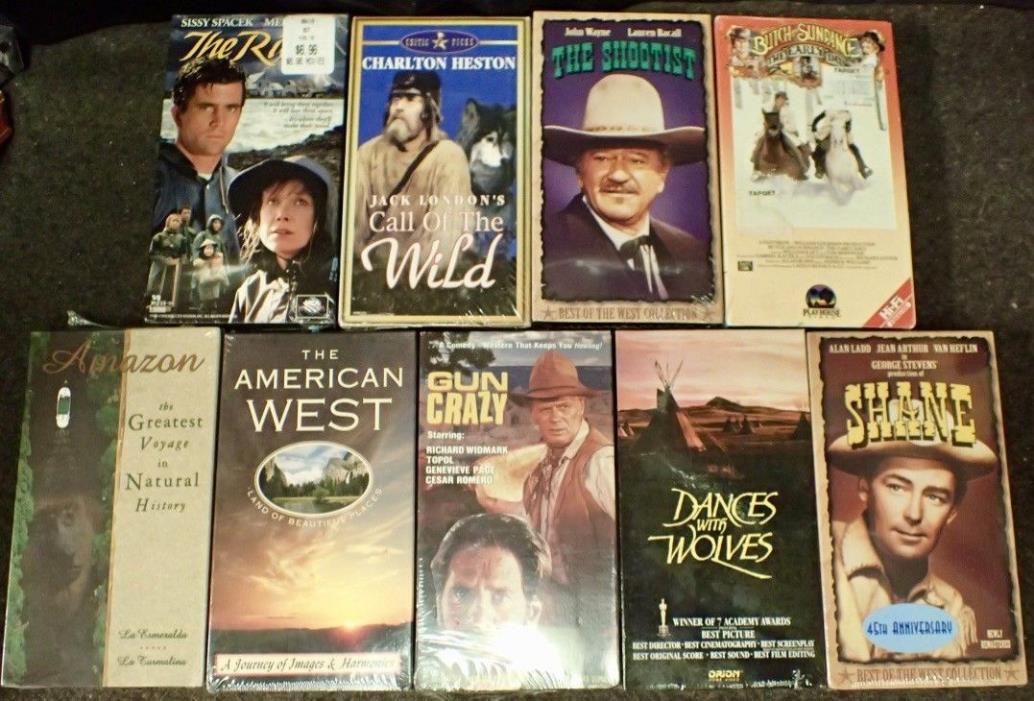 7 vintage VHS movie tapes WESTERNS still sealed